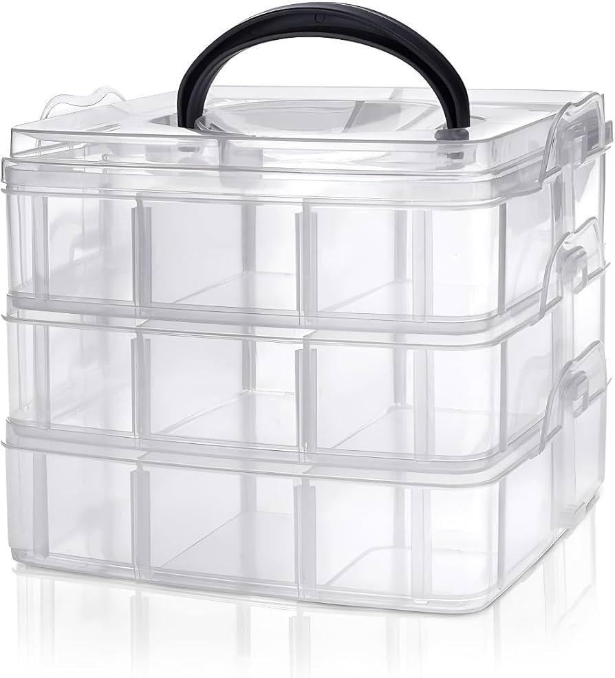 Pink Multi-Layer Jewelry Storage Box with Handle
