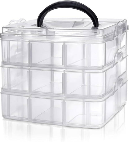 Pink Multi-Layer Jewelry Storage Box with Handle