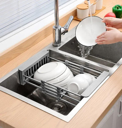 Stainless Steel Retractable Sink Dish Rack for Kitchen