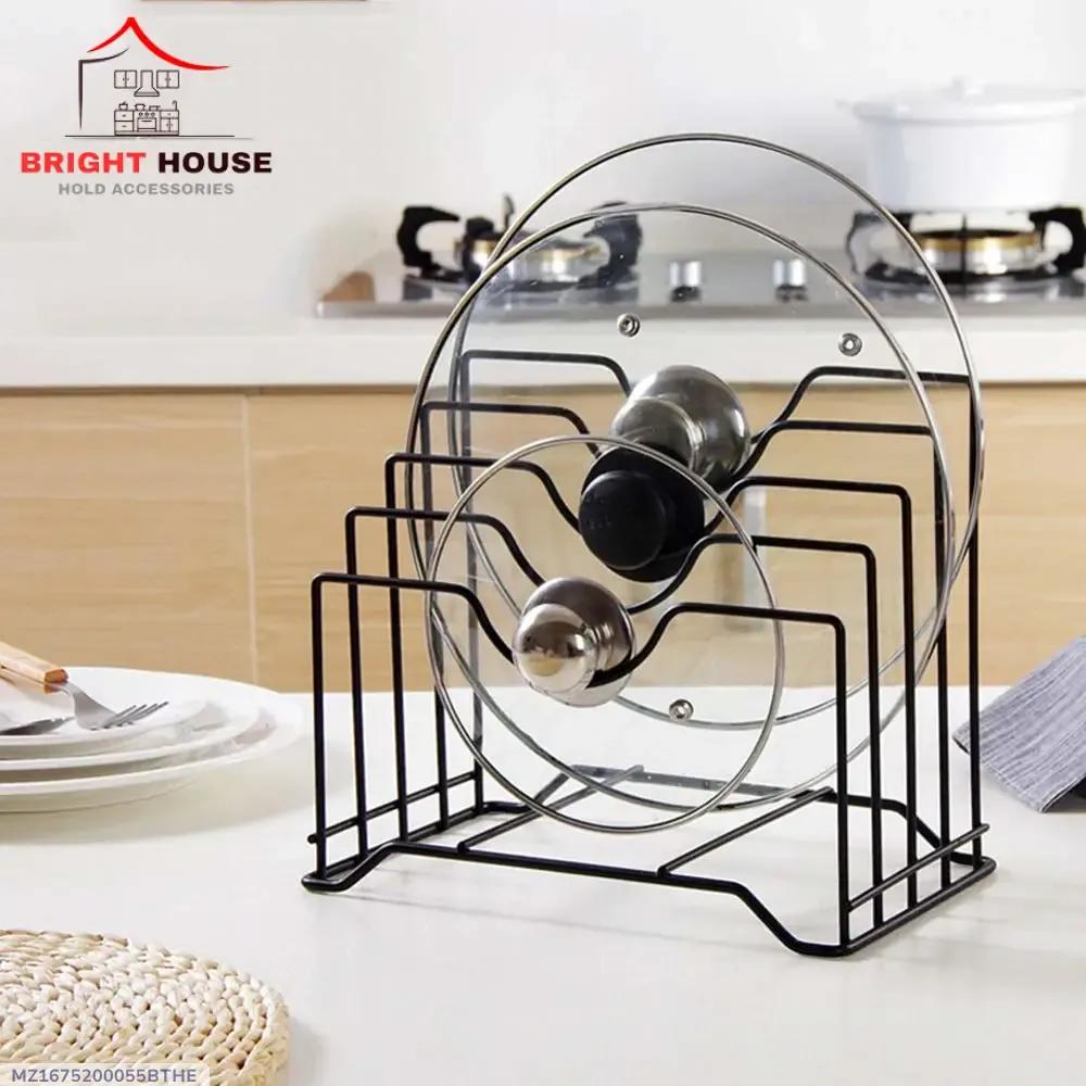 Black Metal Kitchen Cutlery Organizer with Salt & Pepper Sockets