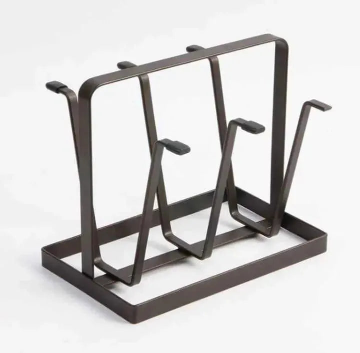 Stylish Metal Glass Holder Black Kitchen Organizer