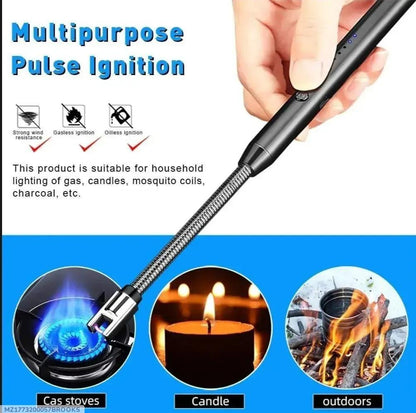Portable Rechargeable Electric Lighter Stainless Steel 2"