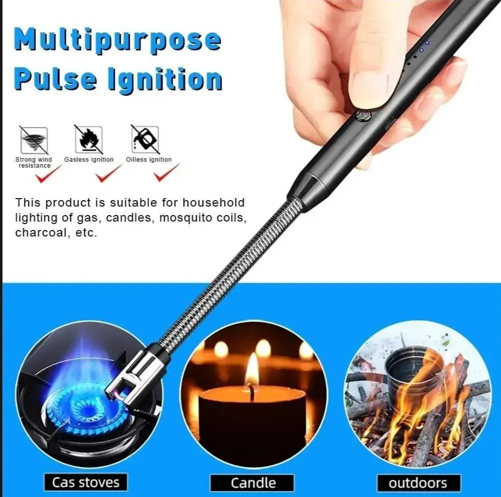 Portable Rechargeable Electric Lighter Stainless Steel 2"