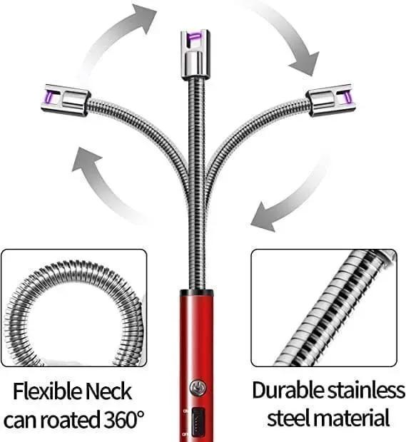 Portable Rechargeable Electric Lighter Stainless Steel 2"
