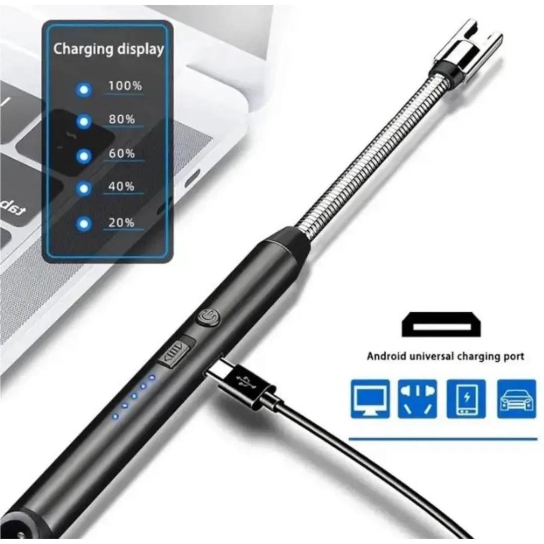Portable Rechargeable Electric Lighter Stainless Steel 2"