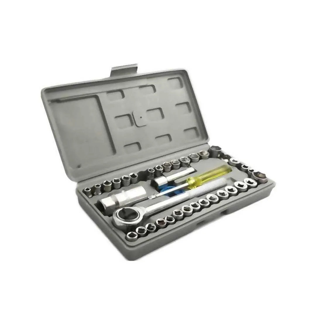 2-in-1 Stainless Steel Tool Kit Set White ABS Plastic