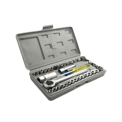 2-in-1 Stainless Steel Tool Kit Set White ABS Plastic
