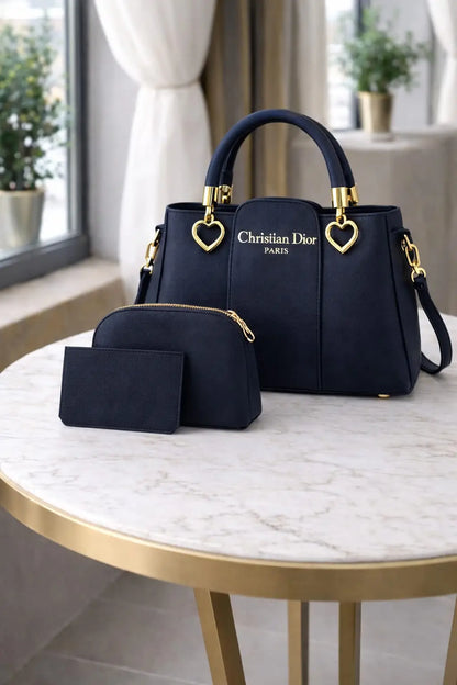 Girl's Leather Plain Hand Bag Set