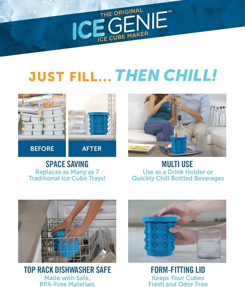 Ice Cube Maker 120 Cubes Double Chamber Silicone