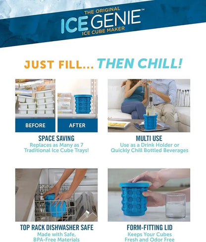 Ice Cube Maker 120 Cubes Double Chamber Silicone