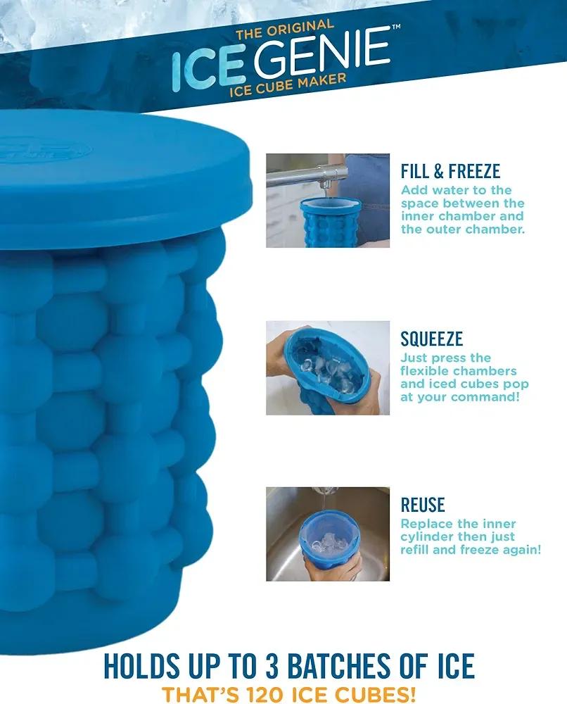 Ice Cube Maker 120 Cubes Double Chamber Silicone