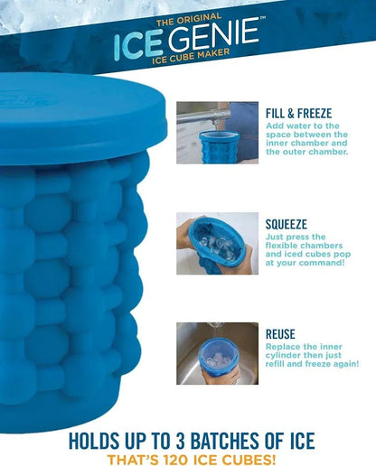 Ice Cube Maker 120 Cubes Double Chamber Silicone