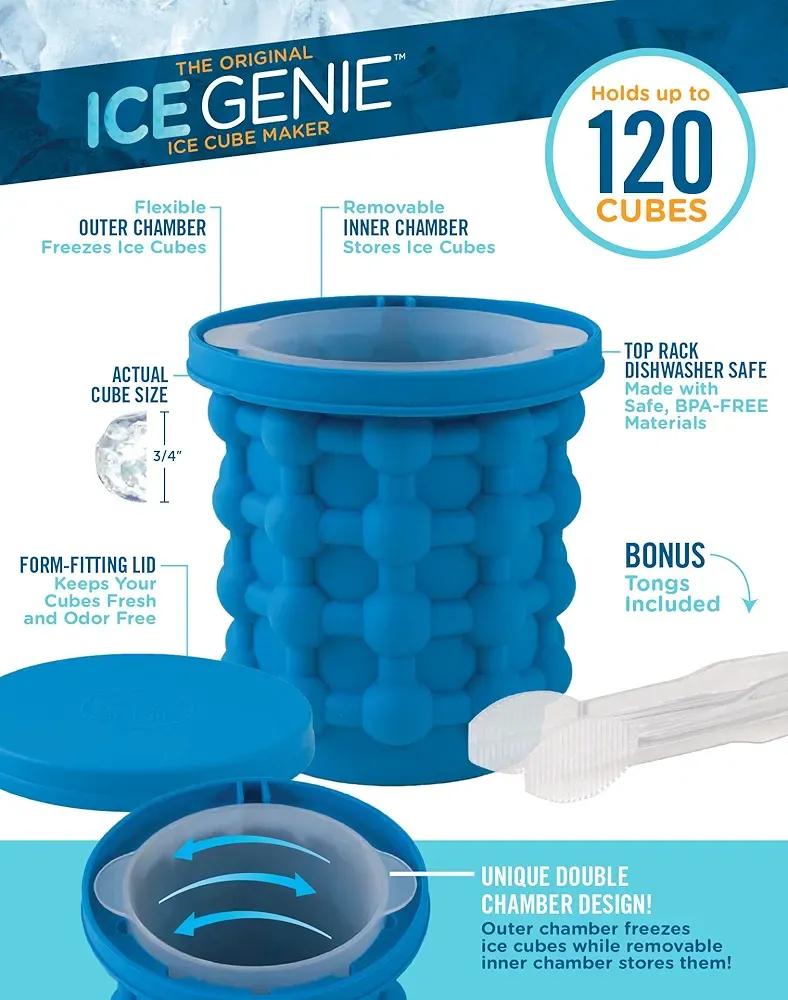 Ice Cube Maker 120 Cubes Double Chamber Silicone