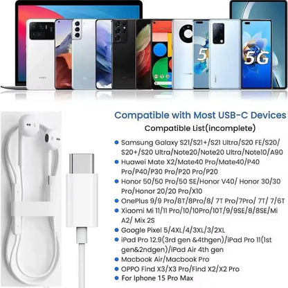 USB-C EarPods White Bluetooth 4.2 for 15