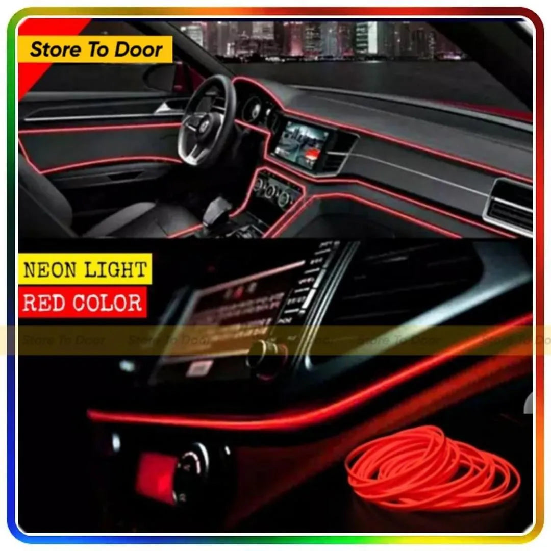Red Neon Light Strip for Car Dashboard 2M