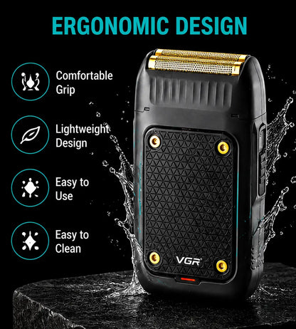 VGR V-353 Professional Men's Foil Shaver | USB Rechargeable Electric Beard Shaver | Gold Foil Trimmer