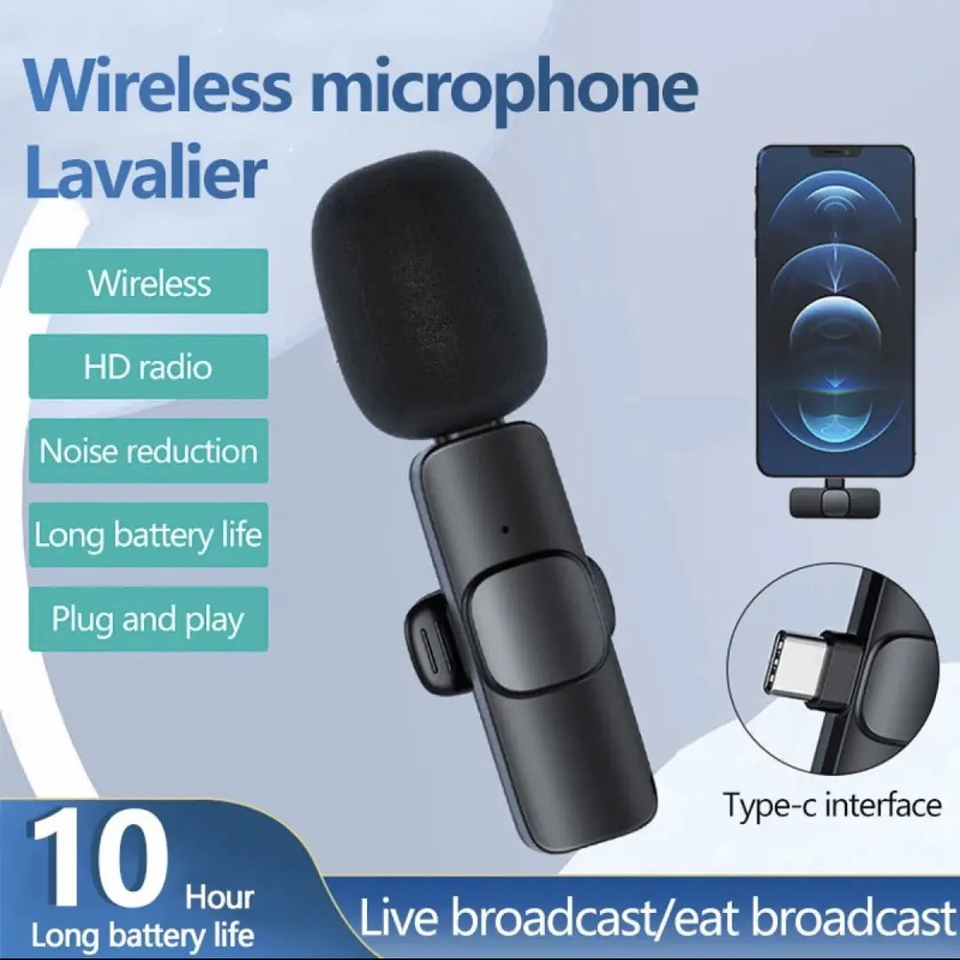 Black Long-Lasting Battery With Fast Charge 8 Microphone