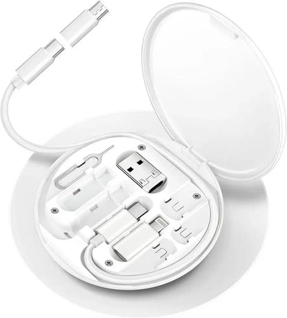60W 5 in 1 Data Cable Set Fast Charging Multi-Interface Cable Set with Storage Case Type-C/USB/Lightning/Micro Universal Compatibility