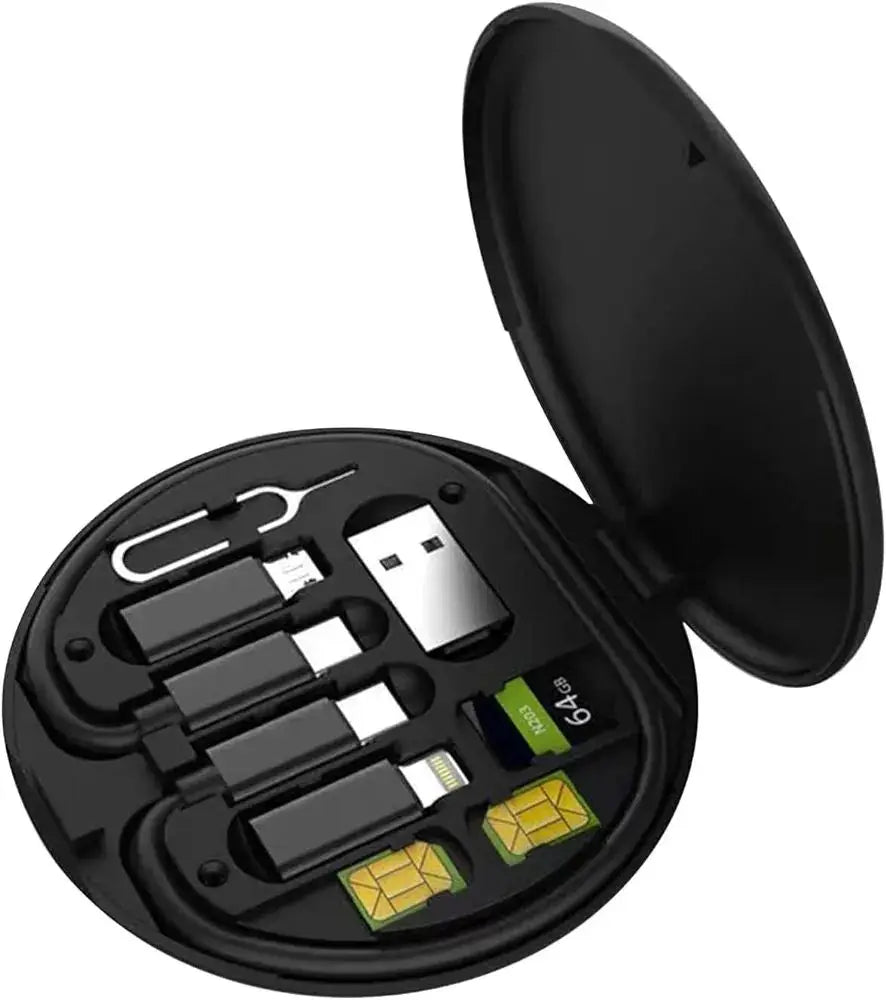 60W 5 in 1 Data Cable Set Fast Charging Multi-Interface Cable Set with Storage Case Type-C/USB/Lightning/Micro Universal Compatibility