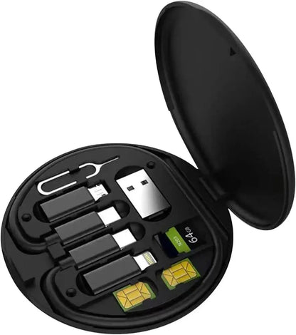 60W 5 in 1 Data Cable Set Fast Charging Multi-Interface Cable Set with Storage Case Type-C/USB/Lightning/Micro Universal Compatibility