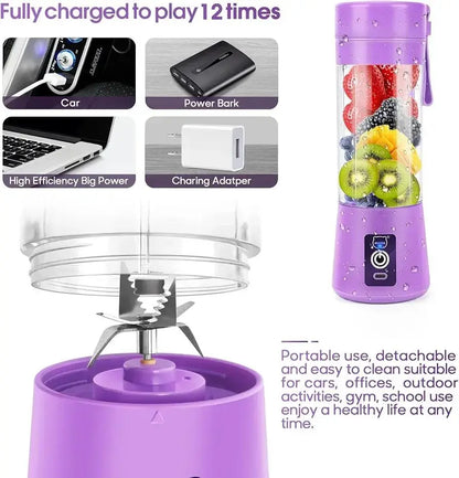 Rechargeable Portable 6 blades Juicer Blender (USB Charging)