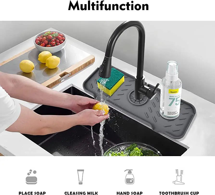 Silicone Sink Drainage Pad-Non Skid Faucet Mat for Kitchen and Bathroom