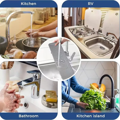 Silicone Sink Drainage Pad-Non Skid Faucet Mat for Kitchen and Bathroom