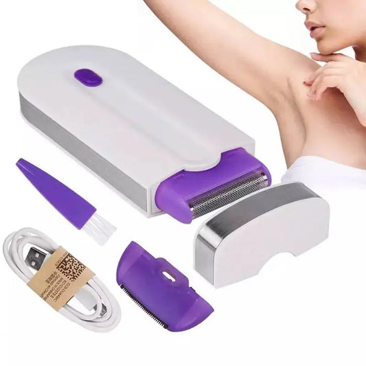 Rechargeable Electric Lady Shaver for Women – Painless Hair Removal Trimmer for Face, Underarms & Body – USB Hair Remover