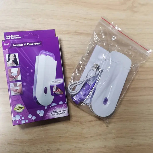 Rechargeable Electric Lady Shaver for Women – Painless Hair Removal Trimmer for Face, Underarms & Body – USB Hair Remover