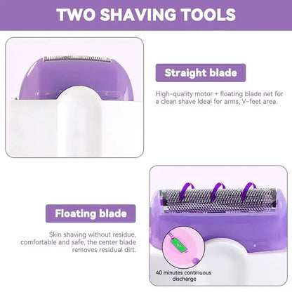 Rechargeable Electric Lady Shaver for Women – Painless Hair Removal Trimmer for Face, Underarms & Body – USB Hair Remover