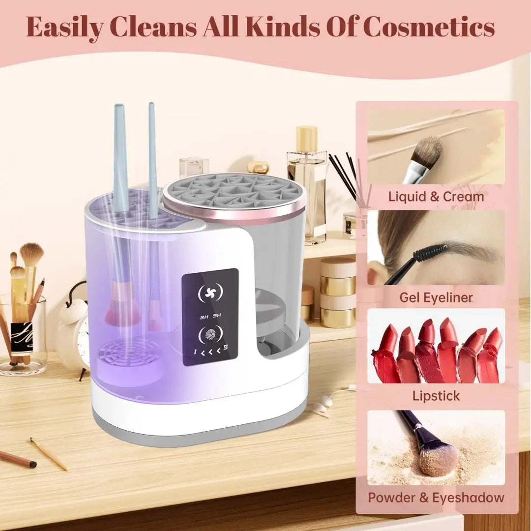 Electric Makeup Brush Cleaner & Dryer – Automatic Cosmetic Brush Washing Machine
