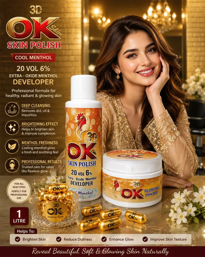 OK 3D Exfoliator Skin Polisher & Activator  with Whitening  capsules 1000 ml
