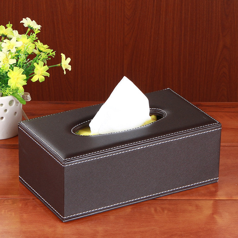 Black Leather Tissue Box 18.7x11.8x9.3cm Pakistan