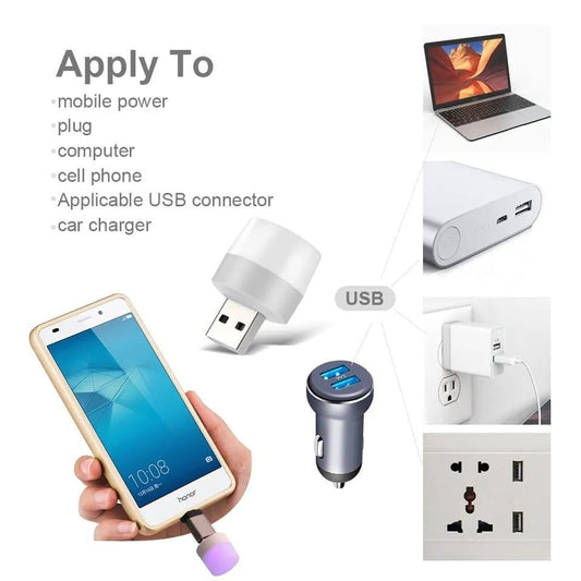 USB Night Light Pack of 3 White Portable
