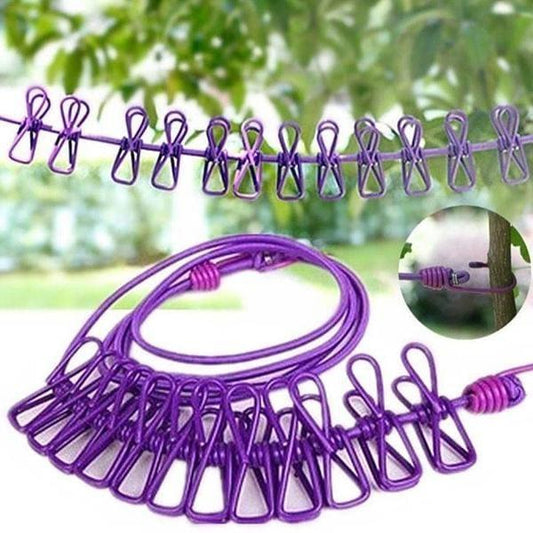 Purple Elastic Clothesline Rope for Indoor Outdoor Use