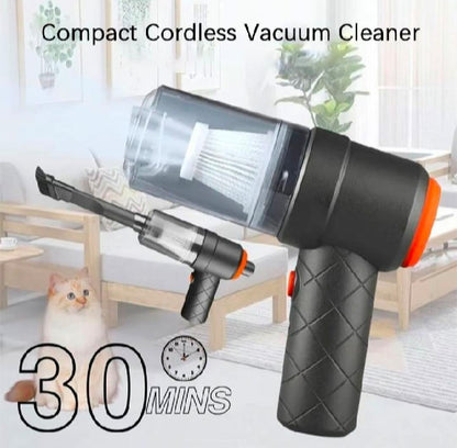 Portable Car Vacuum Black 6" ABS Dust Remover