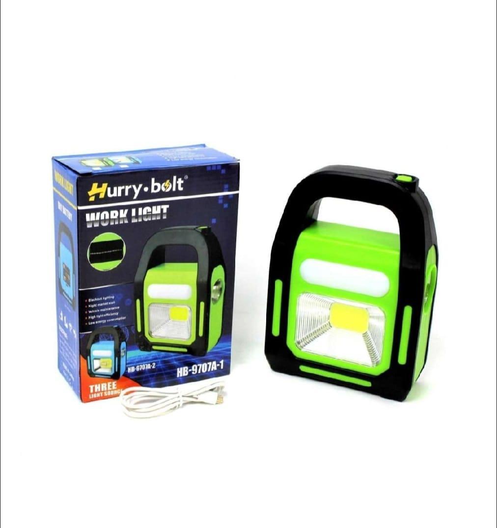 Solar LED Work Light Green Black Rechargeable