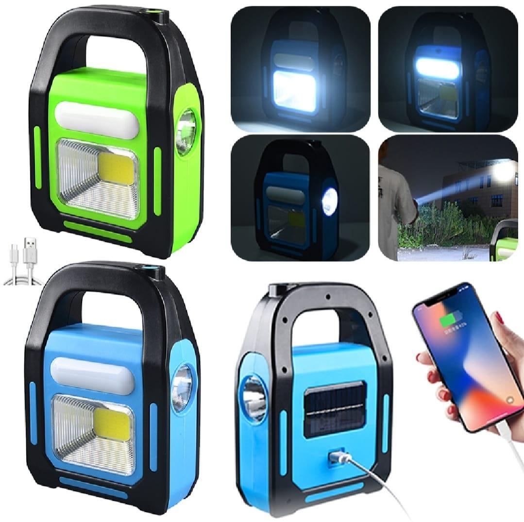 Solar LED Work Light Green Black Rechargeable