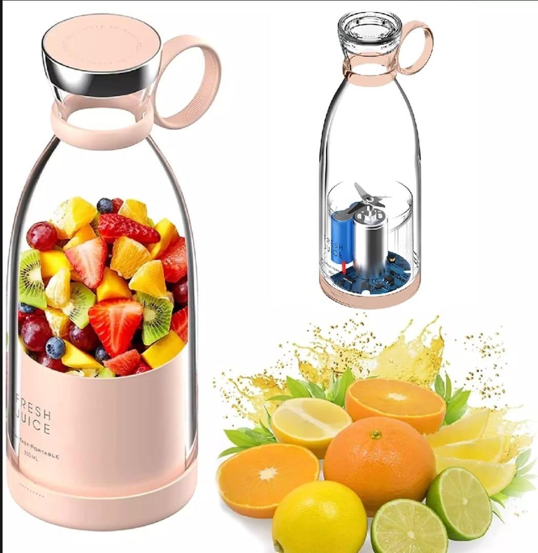 Portable Electric Juicer Bottle 420ml Pink Rechargeable