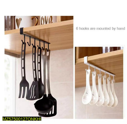 Stainless Steel Kitchen Hanger Black White 6 Cup Holder
