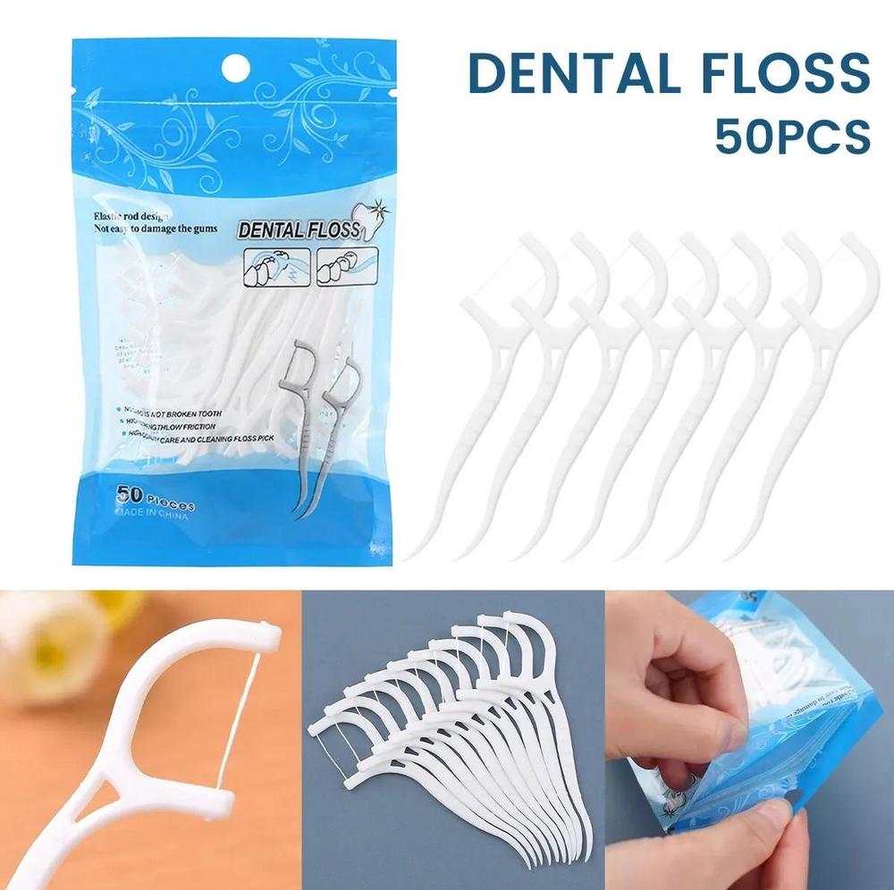 Premium Quality Dental Floss Tooth Picks White ABS Plastic