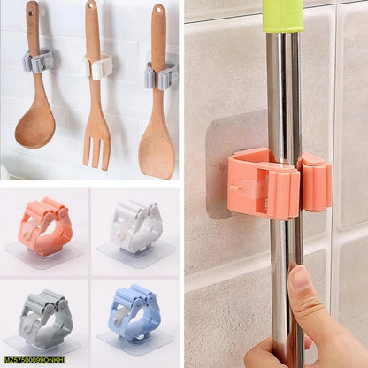 Wall-Mounted Mop Holder Strong Suction Base Plastic
