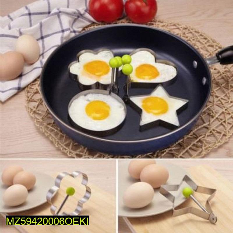 Stainless Steel Egg Molds with 4 Shapes for Family Dining