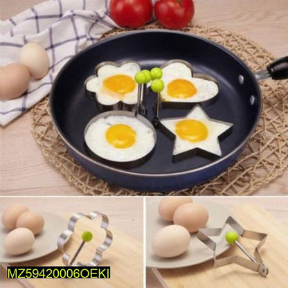 Stainless Steel Egg Molds with 4 Shapes for Family Dining