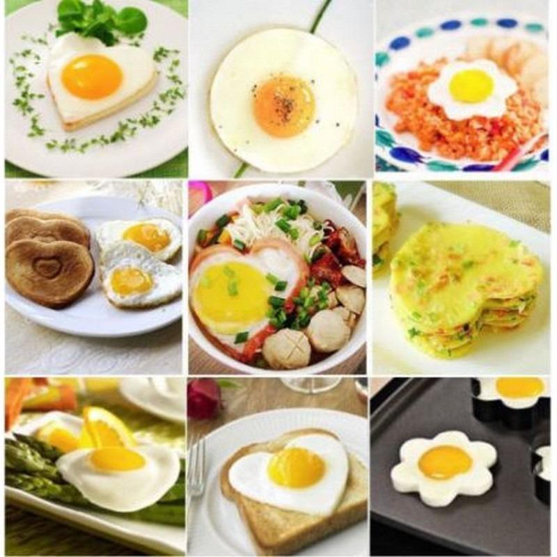 Stainless Steel Egg Molds with 4 Shapes for Family Dining