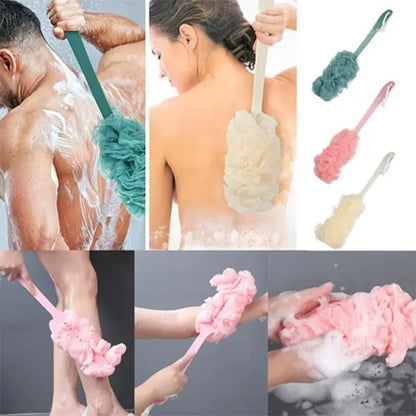 8" Curved Bath Sponge Brush for Back & Skin Exfoliation