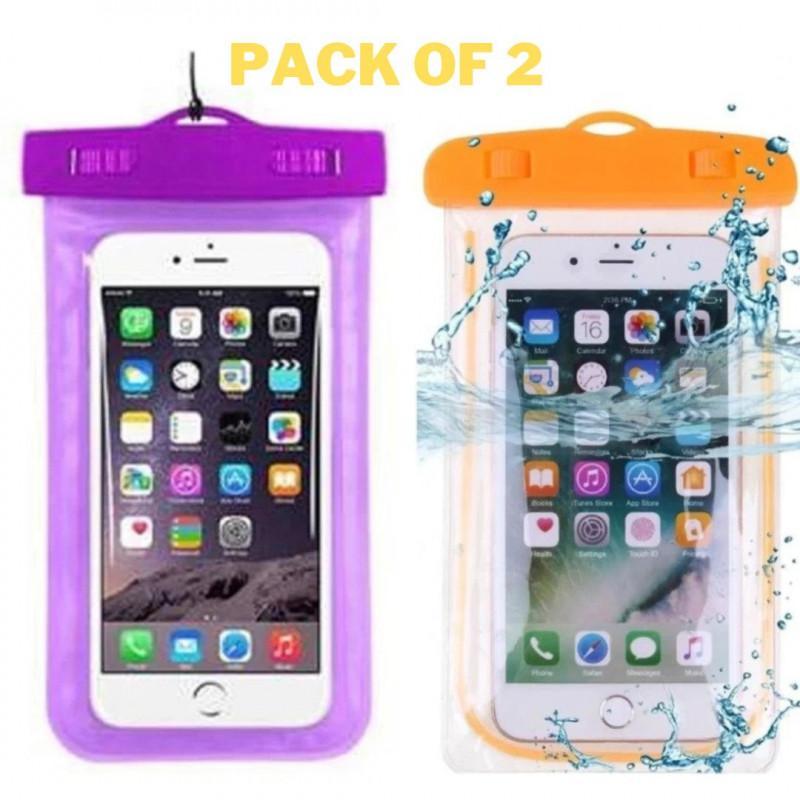 Waterproof Phone Pouches Multicolor Pack of 2