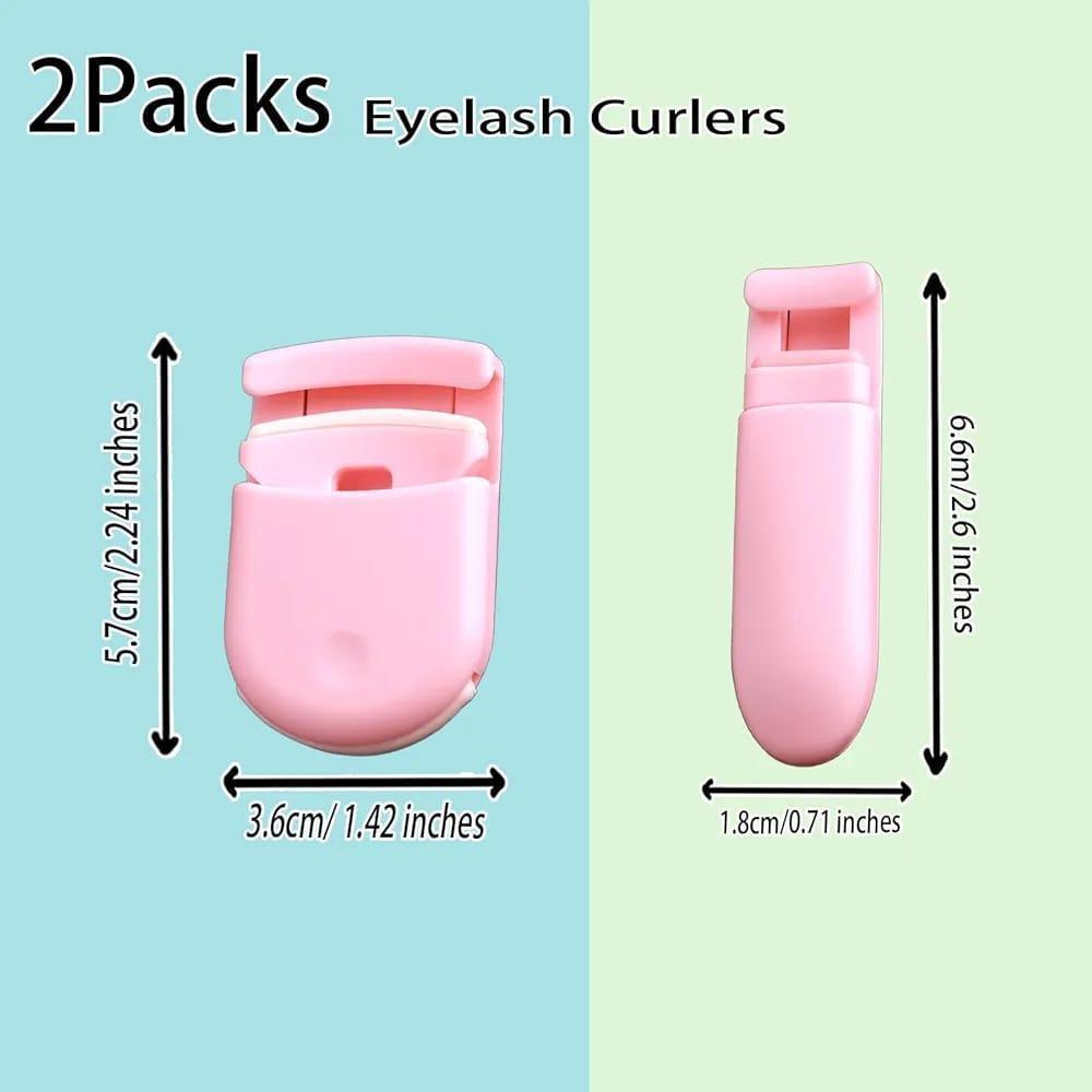 Pink 2-in-1 Eyelash Curler Set for Long Lasting Curl