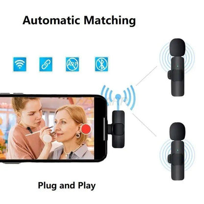 K9 Wireless Vlogging Microphone Black Rechargeable