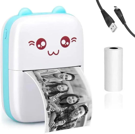 Pocket Printer Cat Design USB Instant Photo Print Portable
